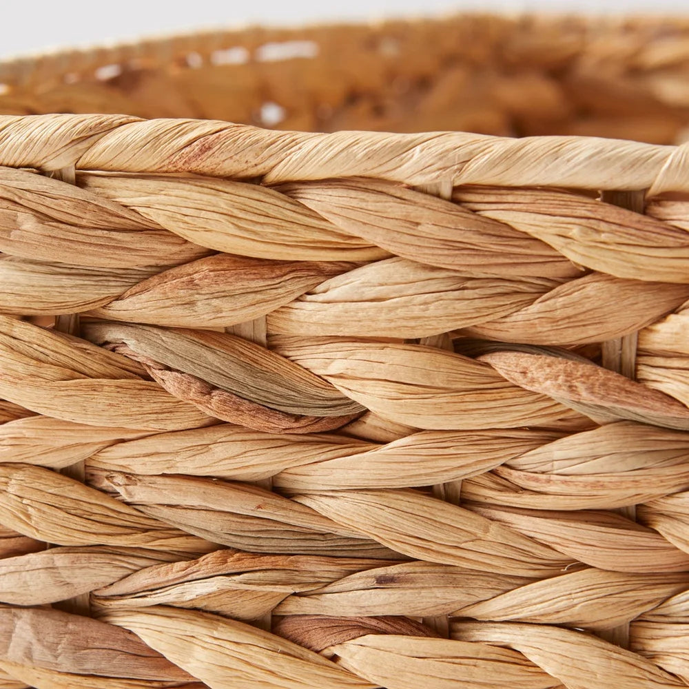 Hyacinth Basket With Lid Handmade Woven Storage Organizer For Home And Bathroom Decor