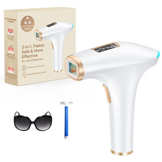 Totmizby 3-In-1 Laser Epilator IPL Hair Removal for Women Bikini Arms Legs Painless At-Home System