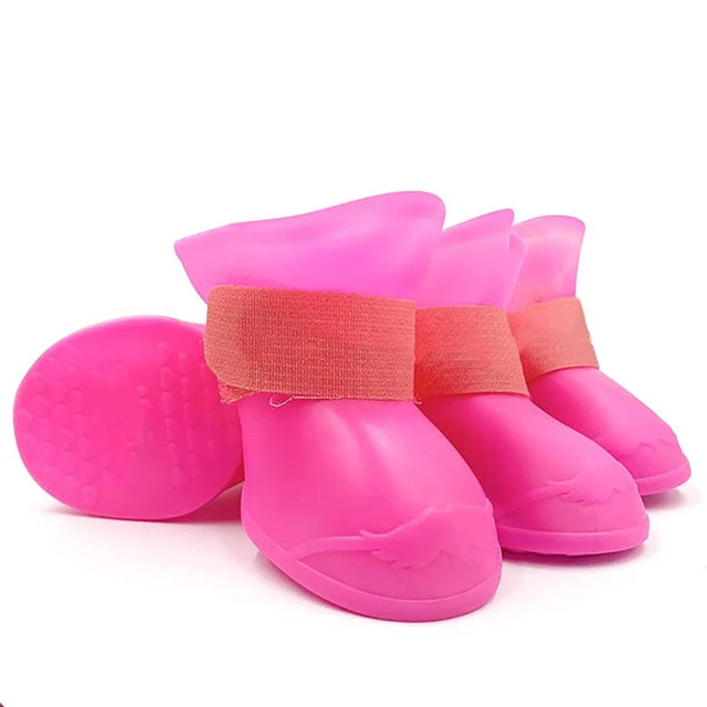 Waterproof Rain Shoes For Dogs And Cats Anti Slip Rubber Boots 4 Pack