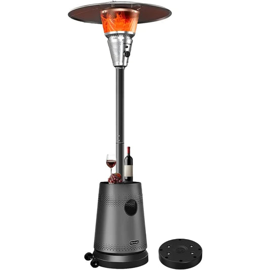 50000 BTU Patio Heater for Outdoor Use Portable Propane Patio Heater with Wheels Stainless Steel Burner for Porch Deck Garden B