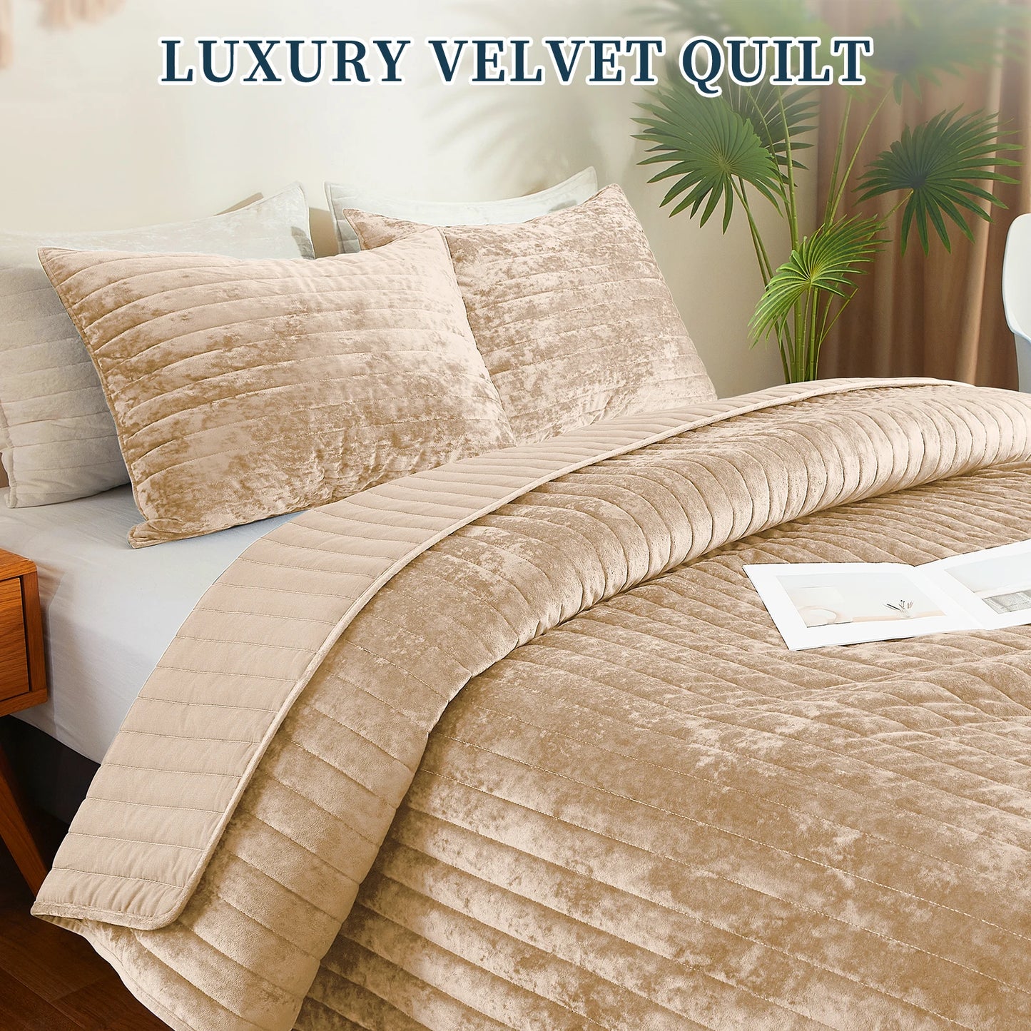 Bed Cover Mattress Topper Velvet Quilted Set For Home Use