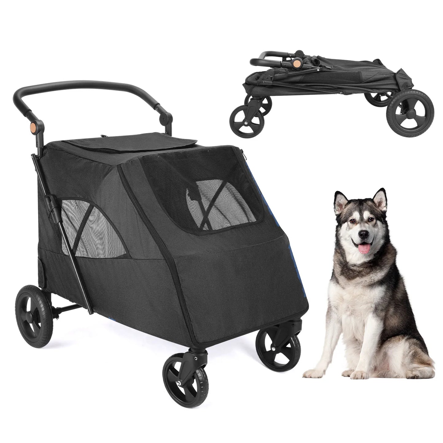 Wedyvko Pet Stroller 4 Wheel Travel Jogger For Dogs And Cats