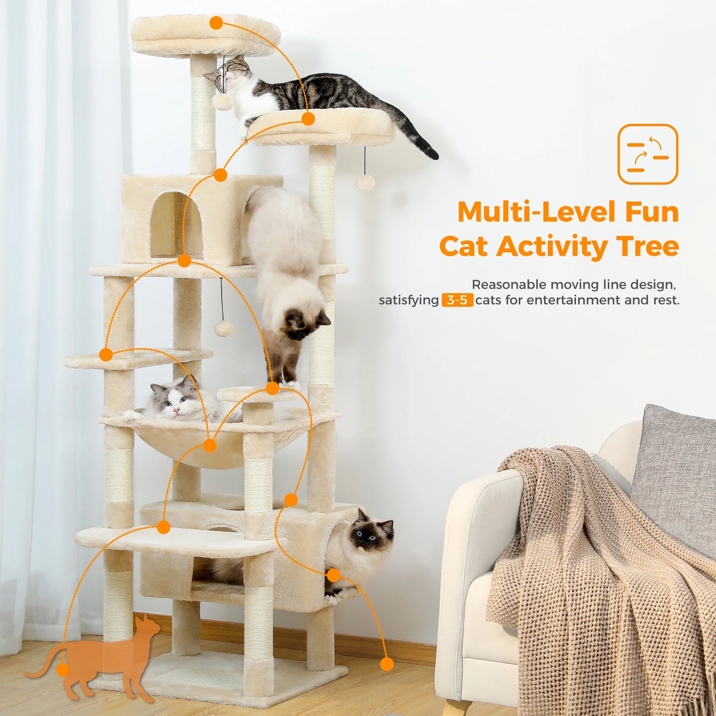 PAWZ Road Cat Tree and Tower with Sisal Scratching Posts