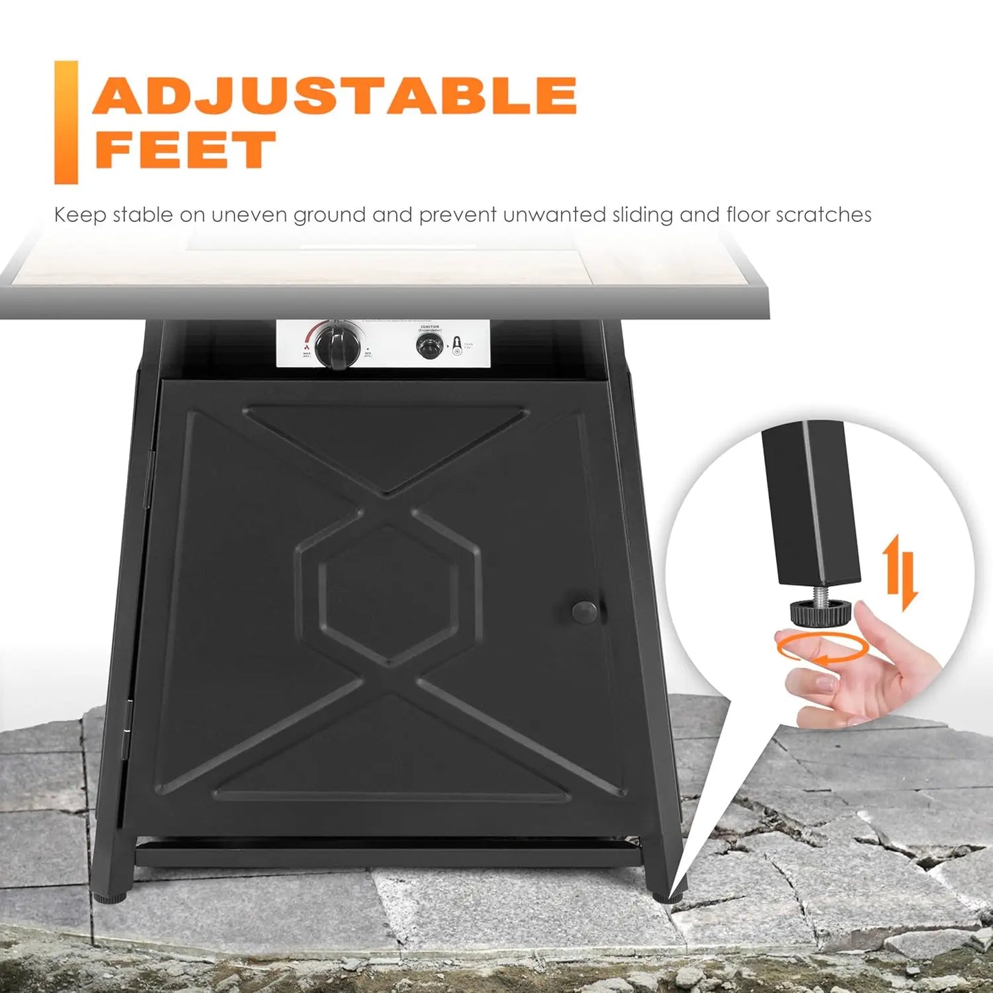 5-Piece All-Weather-Heavy-Duty Outdoor Patio Set With Fire Pit Table Swivel-Chairs