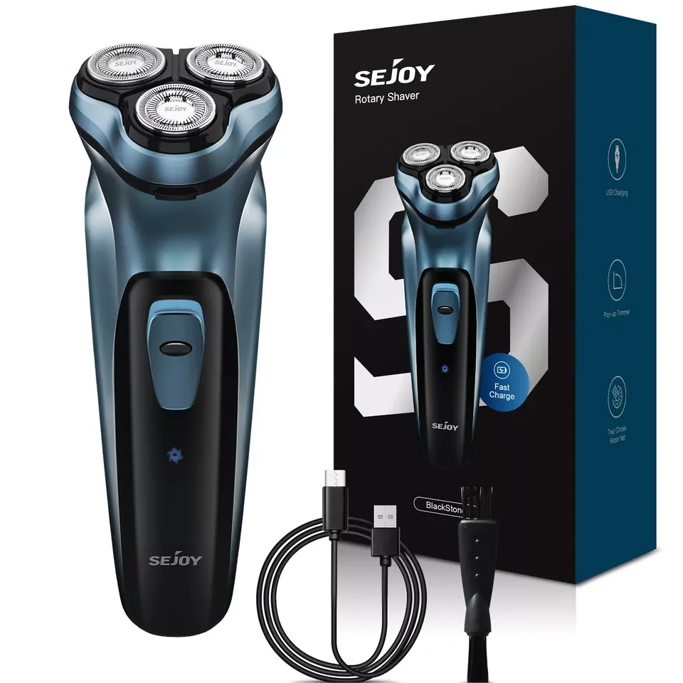 Sejoy Electric Razor For Men Rechargeable Triple Blade Wet Dry