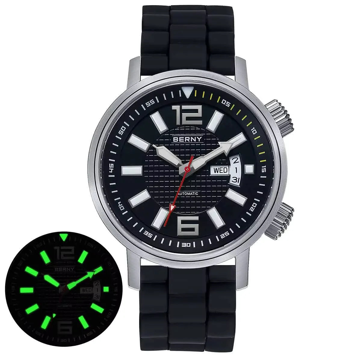 BERNY Automatic Diver Watch 20ATM For Men Miyota 8205 Sapphire