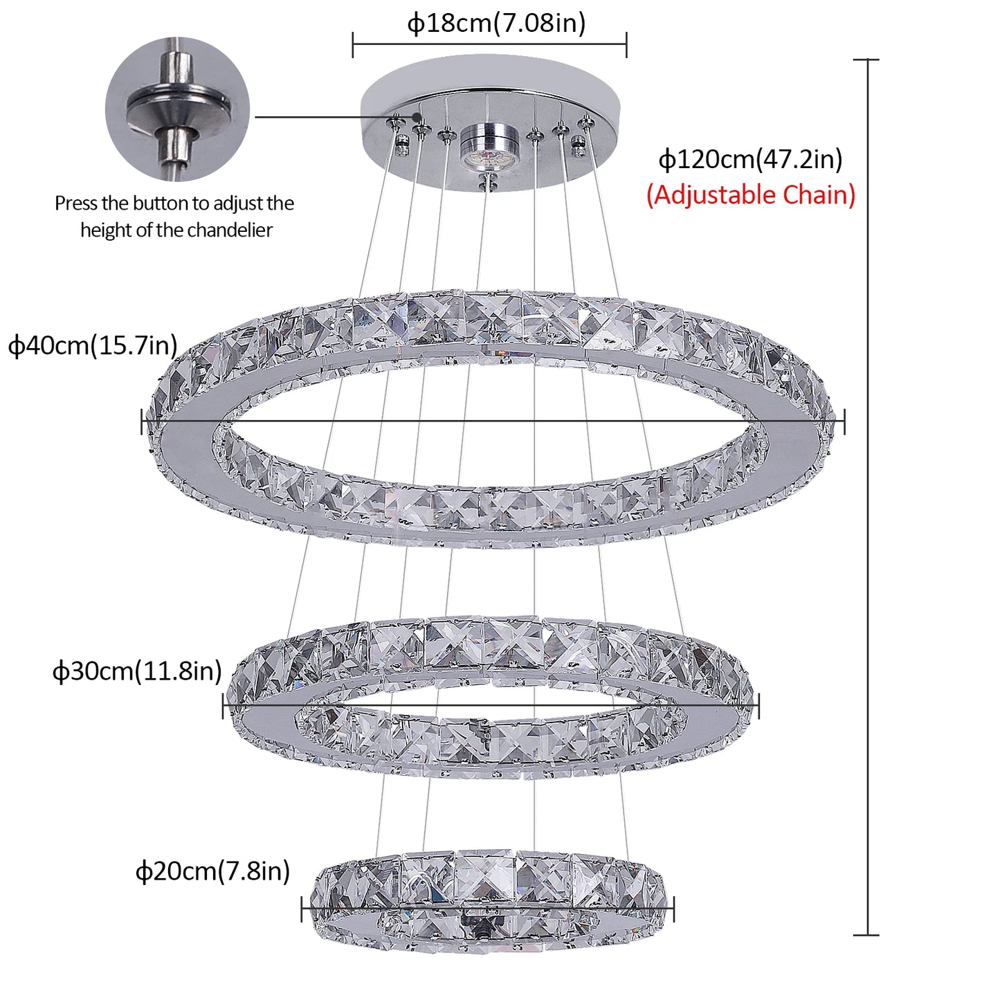 VETRULUS French Luxury Crystal Chandelier Hall LivingRoom LED CeilingPendantLight