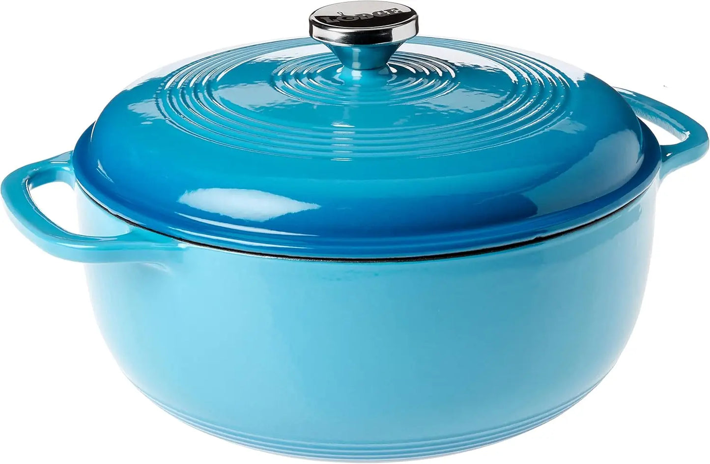 Lodge 6 Quart Enameled Cast Iron Dutch Oven with Lid Dual Handles Oven Safe up to 500° F or on Stovetop Use to Marinate Cook