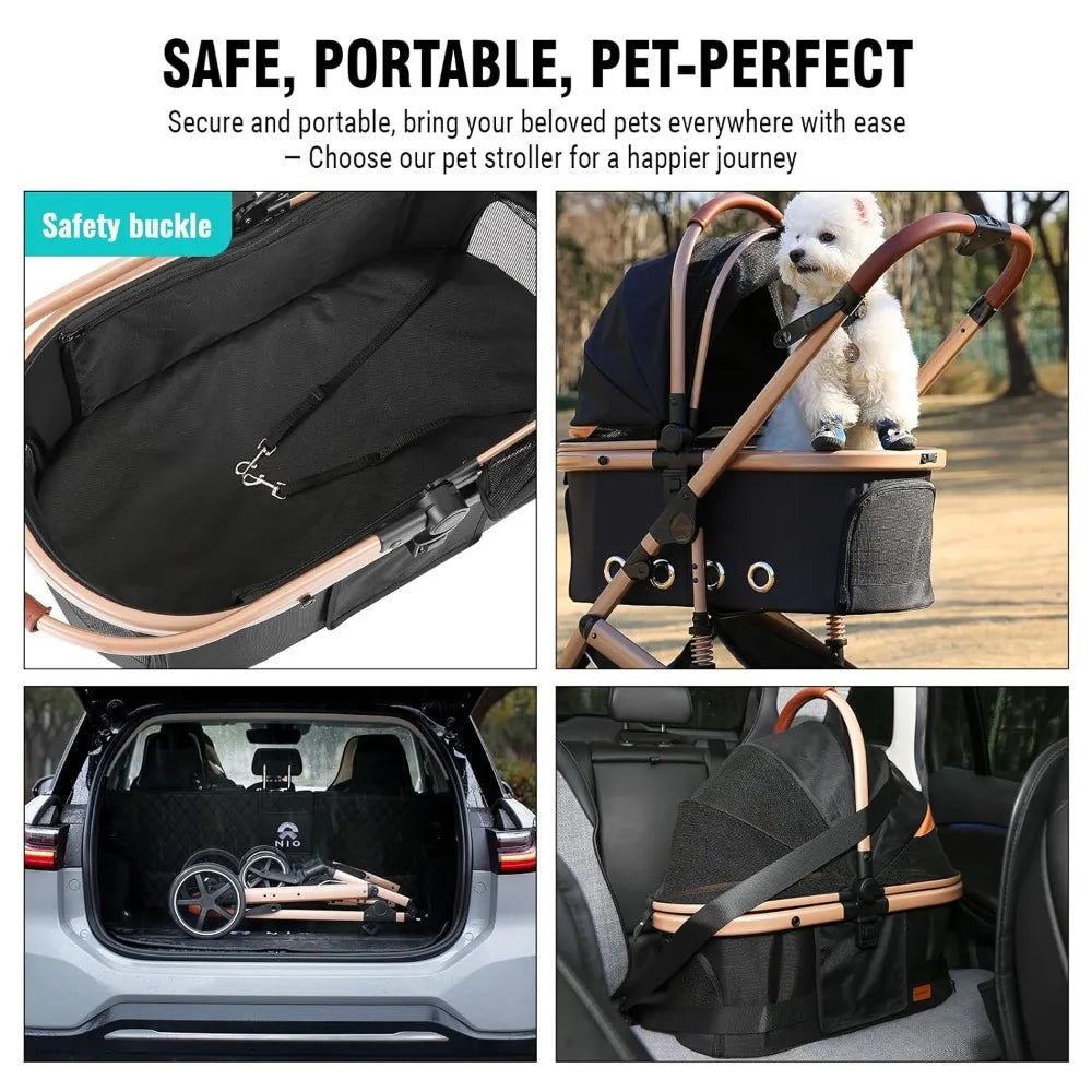 Tificy 4-In-1 Pet Stroller With Detachable Carrier For Travel