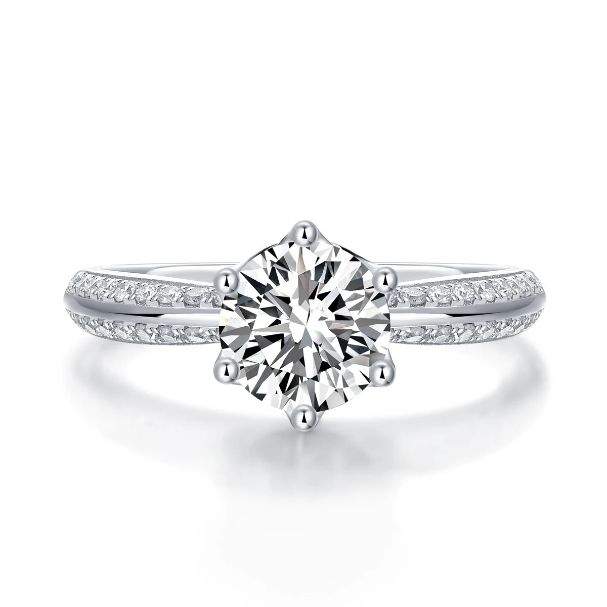 Moissanite Ring 925 Sterling Silver 18K Gold Plated GRA Certificate