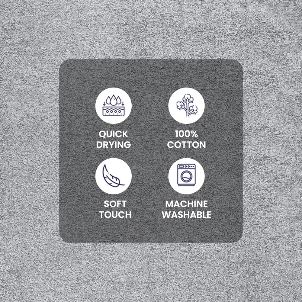 10 Piece Cotton Towel Set Soft Absorbent Quick Dry Bath Towels Hand Towels Washcloths Popcorn Texture