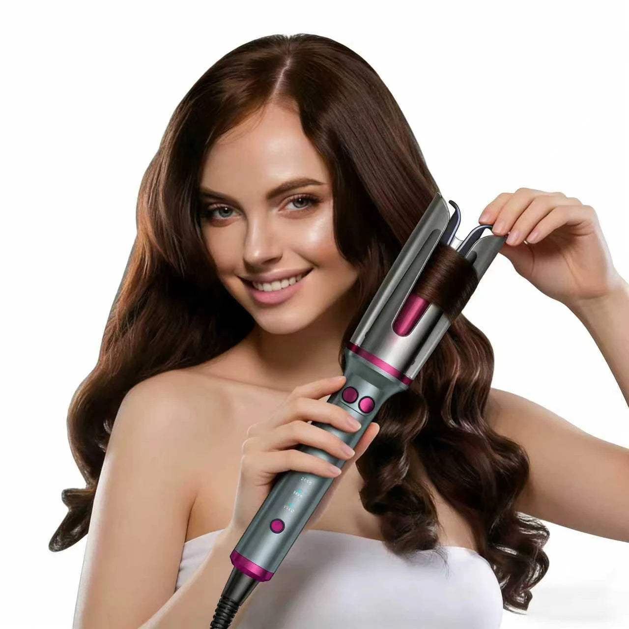 32mm Negative Ion Automatic Hair Curler - Large Wave Styling Tool with Buzzer Reminder & Burn Protection, Suitable for All Ha