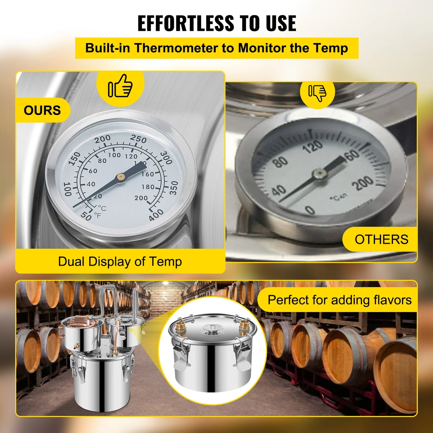 SucceBuy Premium Alcohol Distiller Stainless Steel Moonshine Still For Homebrewers