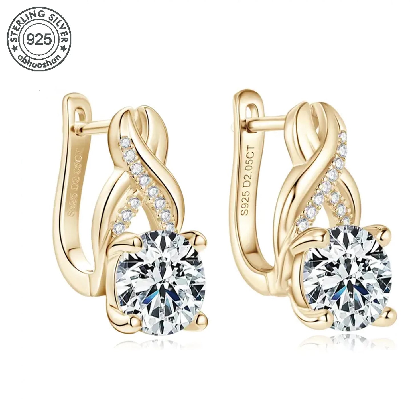 925 Silver Infinity Element Moissanite Hoop Earrings