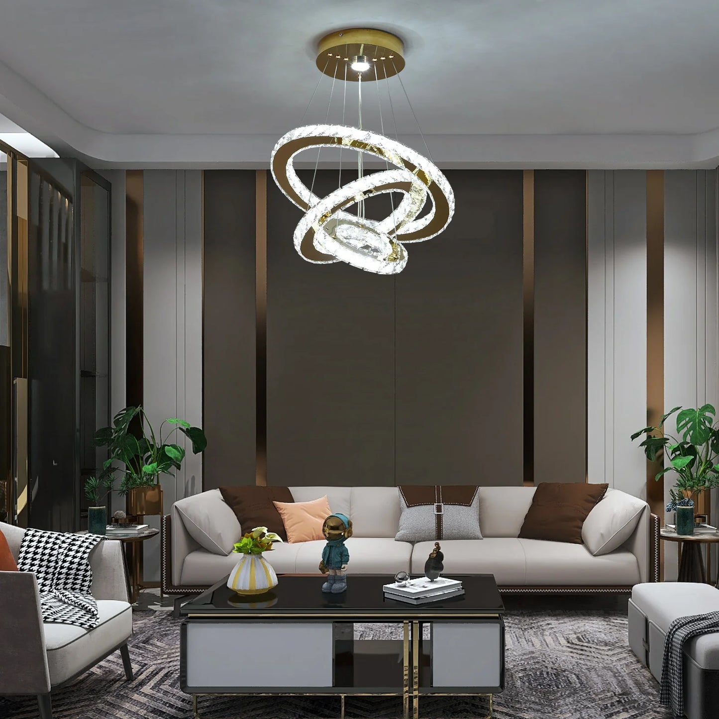 VETRULUS French Luxury Crystal Chandelier Hall LivingRoom LED CeilingPendantLight