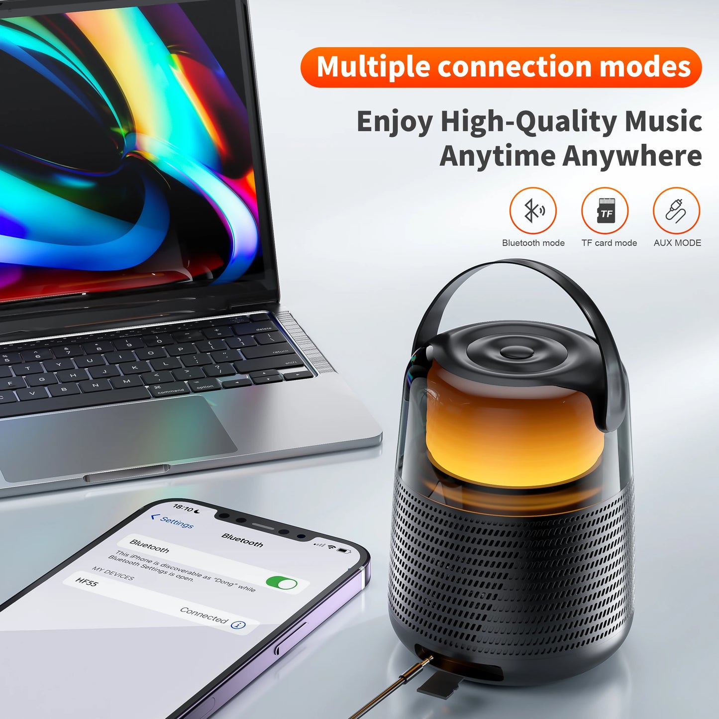 QERE HF55 Bluetooth Speaker Hi Res 20W IPX5 Waterproof Wireless