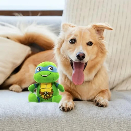 Teenage Mutant Ninja Turtle Official Merchandise TMNT Toys Squeaky Plush Dog Toy Stuffed Animal Turtle Squeaks for Interactive
