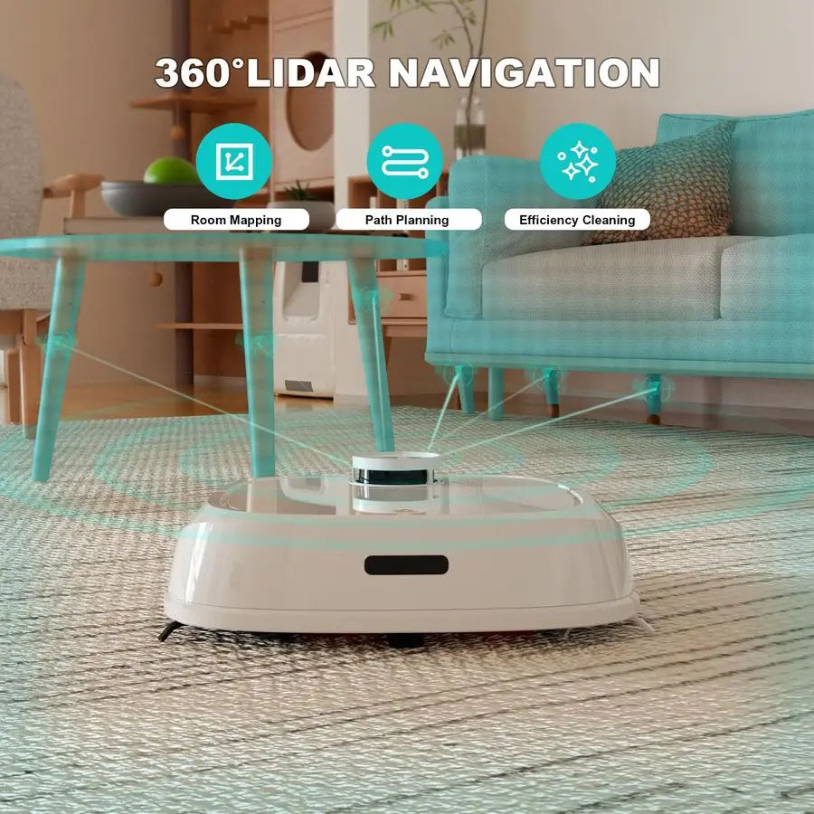 Robot Vacuum and Mop M1 Pro LiDAR Robotic Vacuums Cleaner for Home with Pet Hair, Carpet, Hardwood Floors, Auto Smart Mopping, S