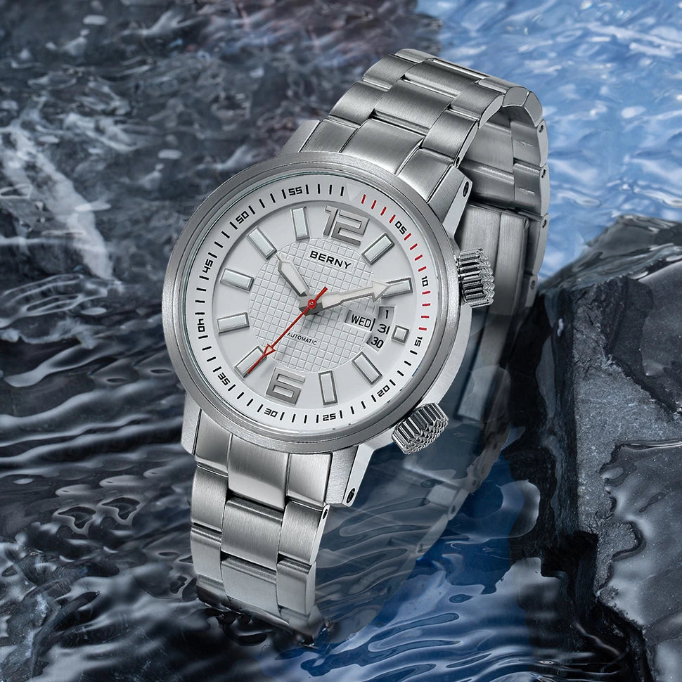BERNY Automatic Diver Watch 20ATM For Men Miyota 8205 Sapphire