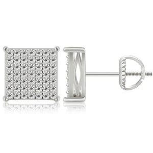 ICEOUTBOX Square Moissanite Stud Earrings 925 Sterling Silver