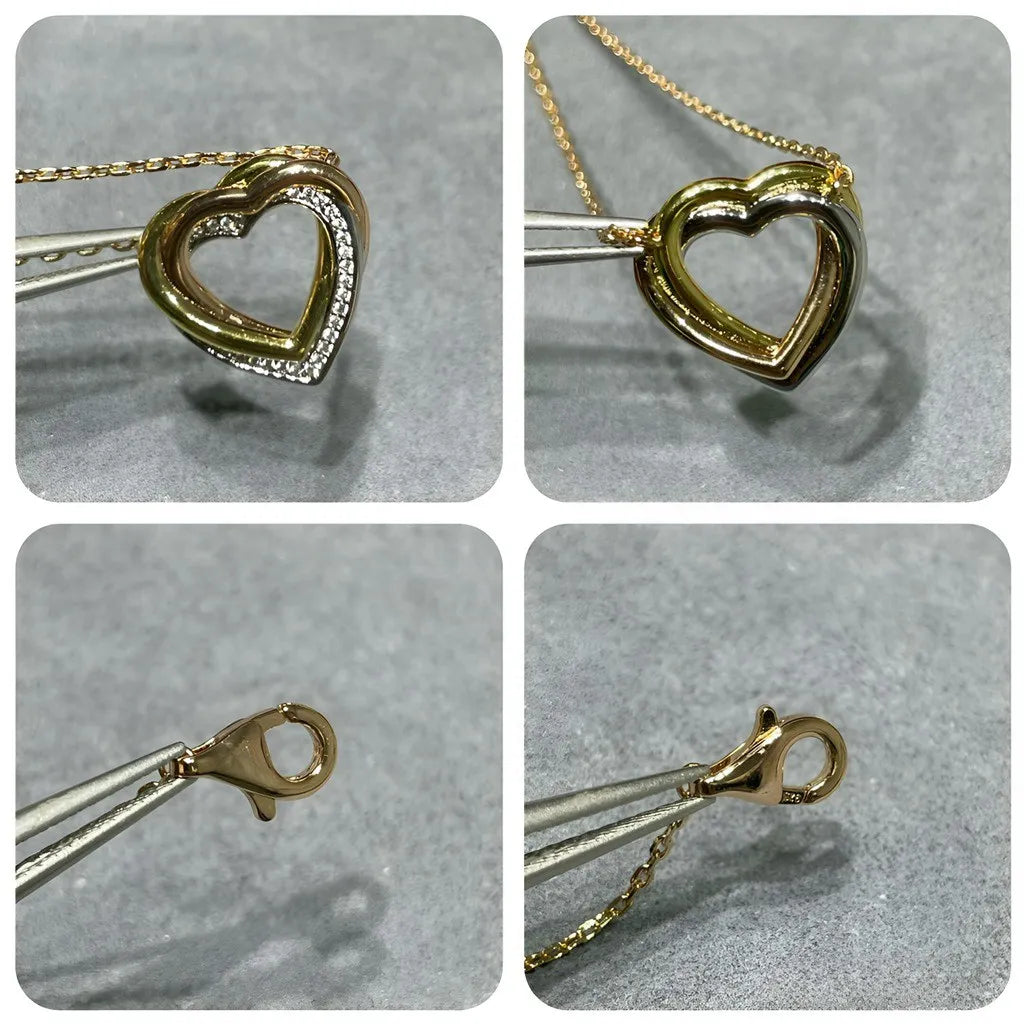 DUTRIEUXCN Diamond Heart Pave Pendant Necklace for Women