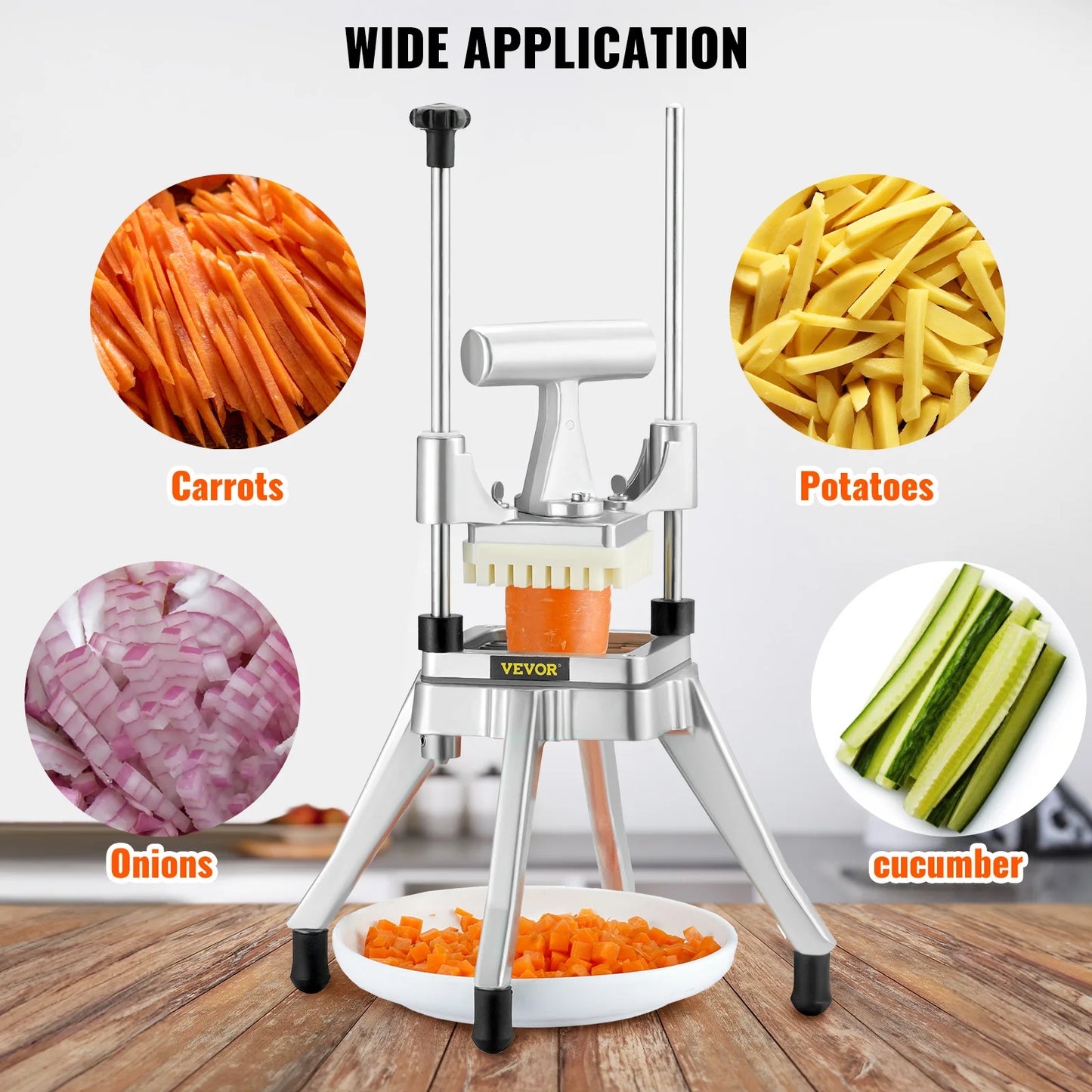 VEVOR Commercial Vegetable Fruit Chopper Heavy Duty Food Dicer Kattex Cutter Onion Slicer for Tomato Peppers Potato Mushroom