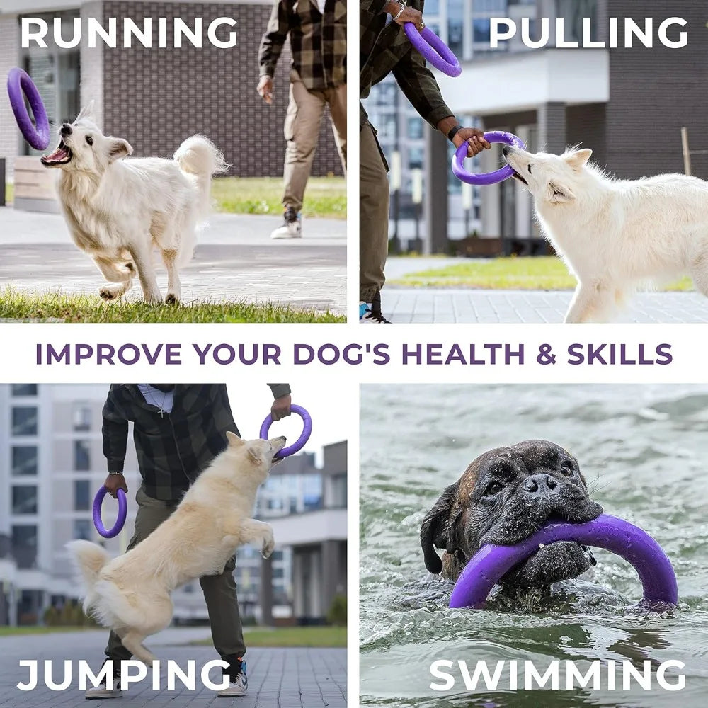 Multifunctional Dog Ring Toy For Fetch And Tug Of War