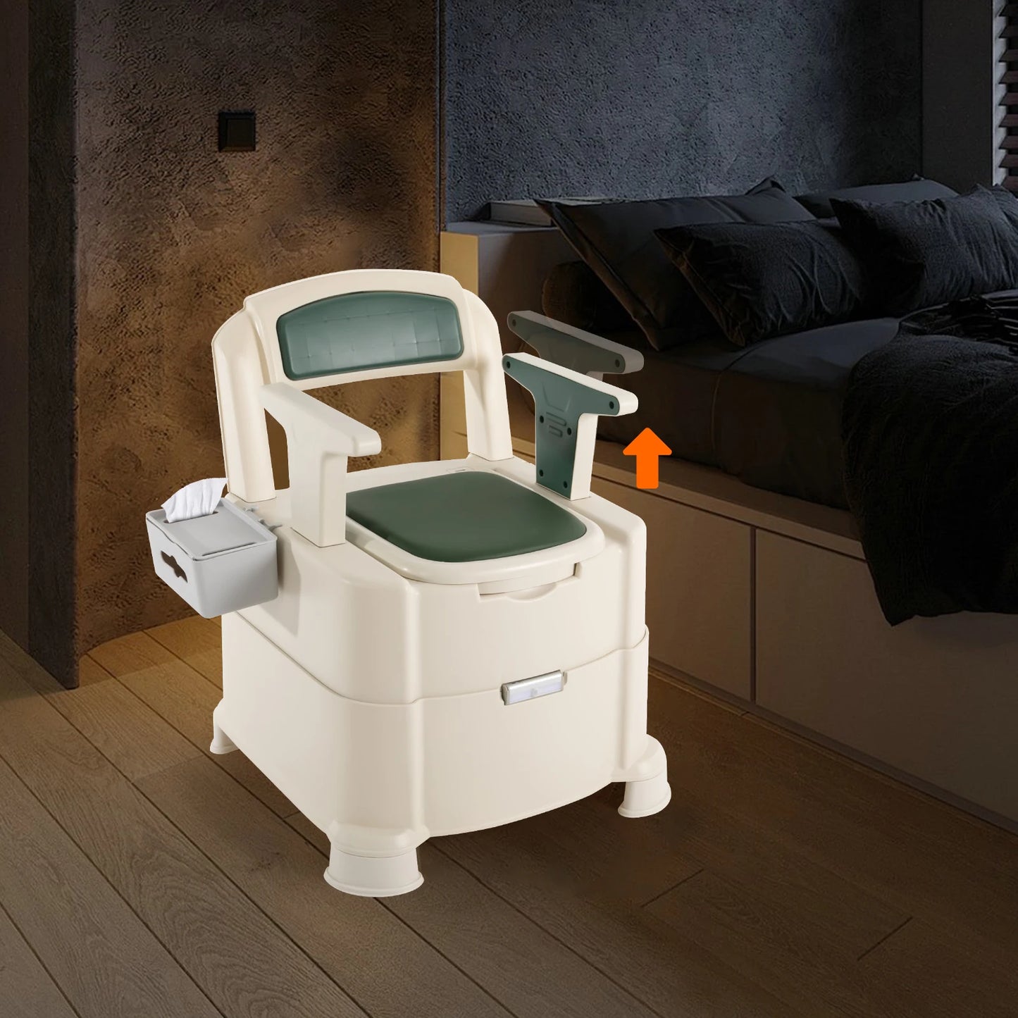 Toilet With Sensor Night Light Bedside Commode Portable Toilet