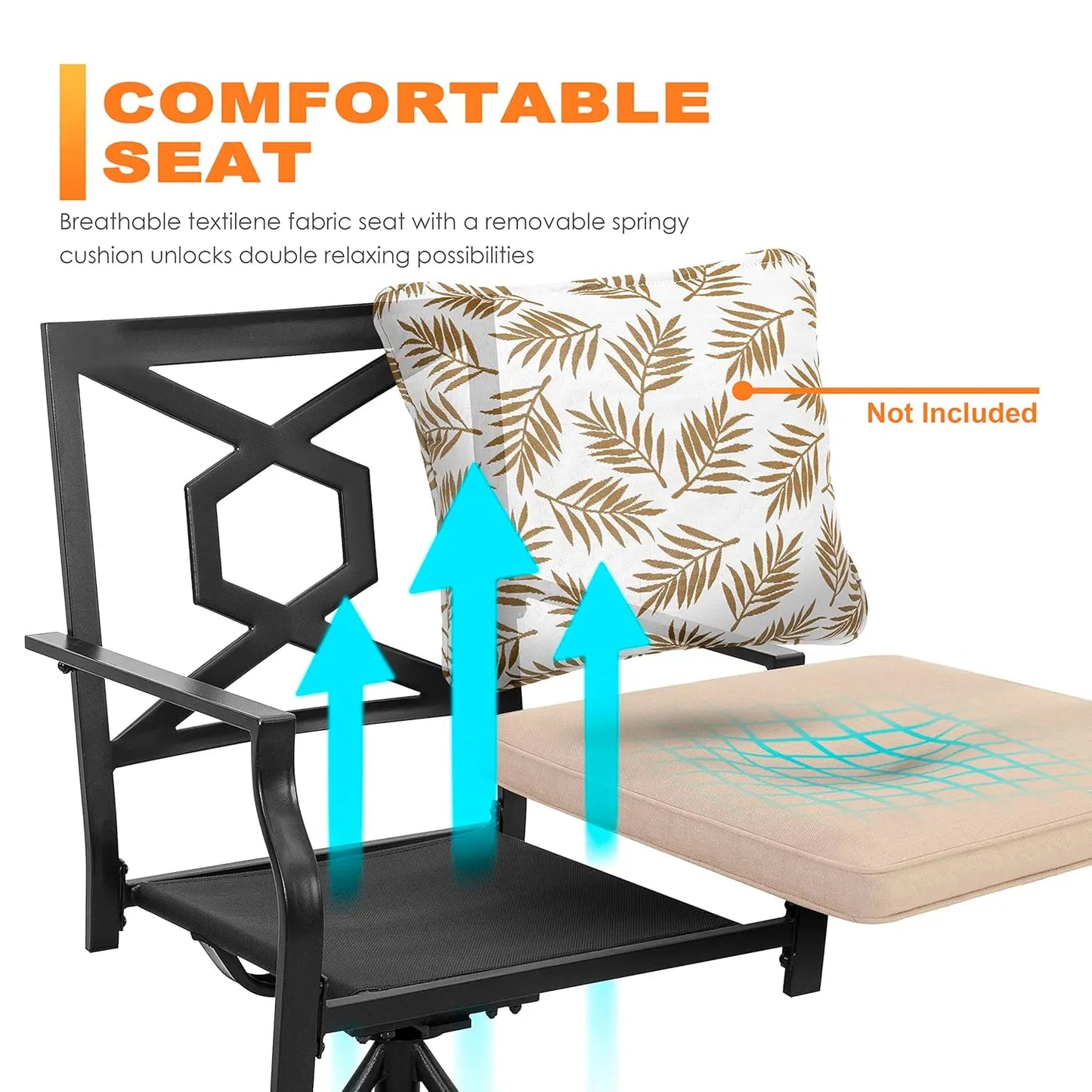 5-Piece All-Weather-Heavy-Duty Outdoor Patio Set With Fire Pit Table Swivel-Chairs