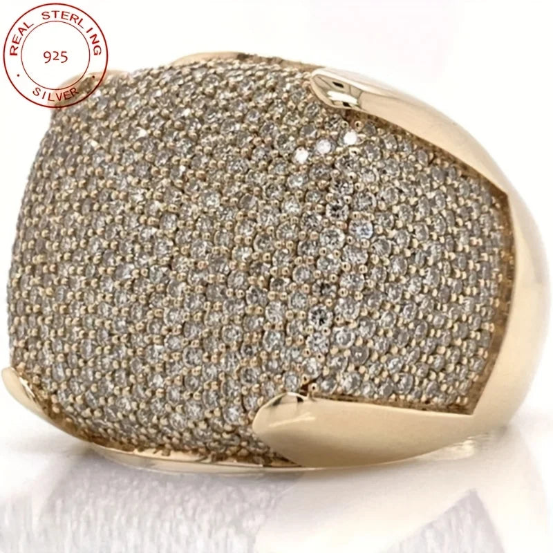 WPOOCC 925 Sterling Silver Iced Out Pinky Ring Zircon