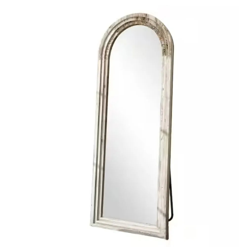 Arched Classic Wood Framed Full Length Mirror for Home Decor