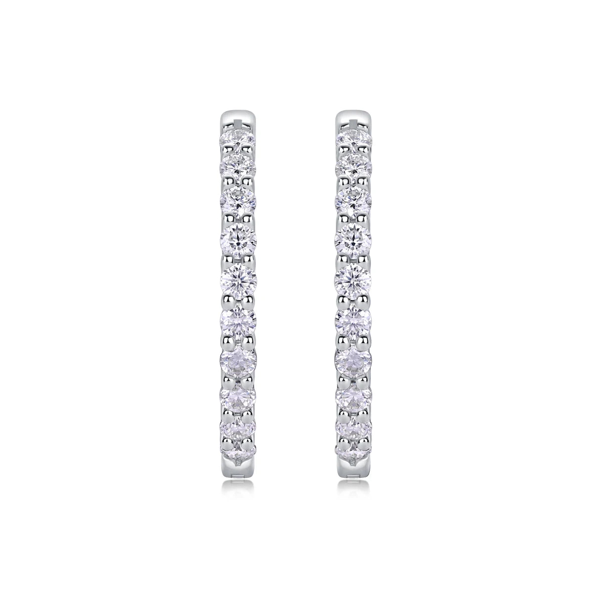 JIUZUAN Moissanite Hoop Earrings 925 Sterling Silver 18K Gold Plated