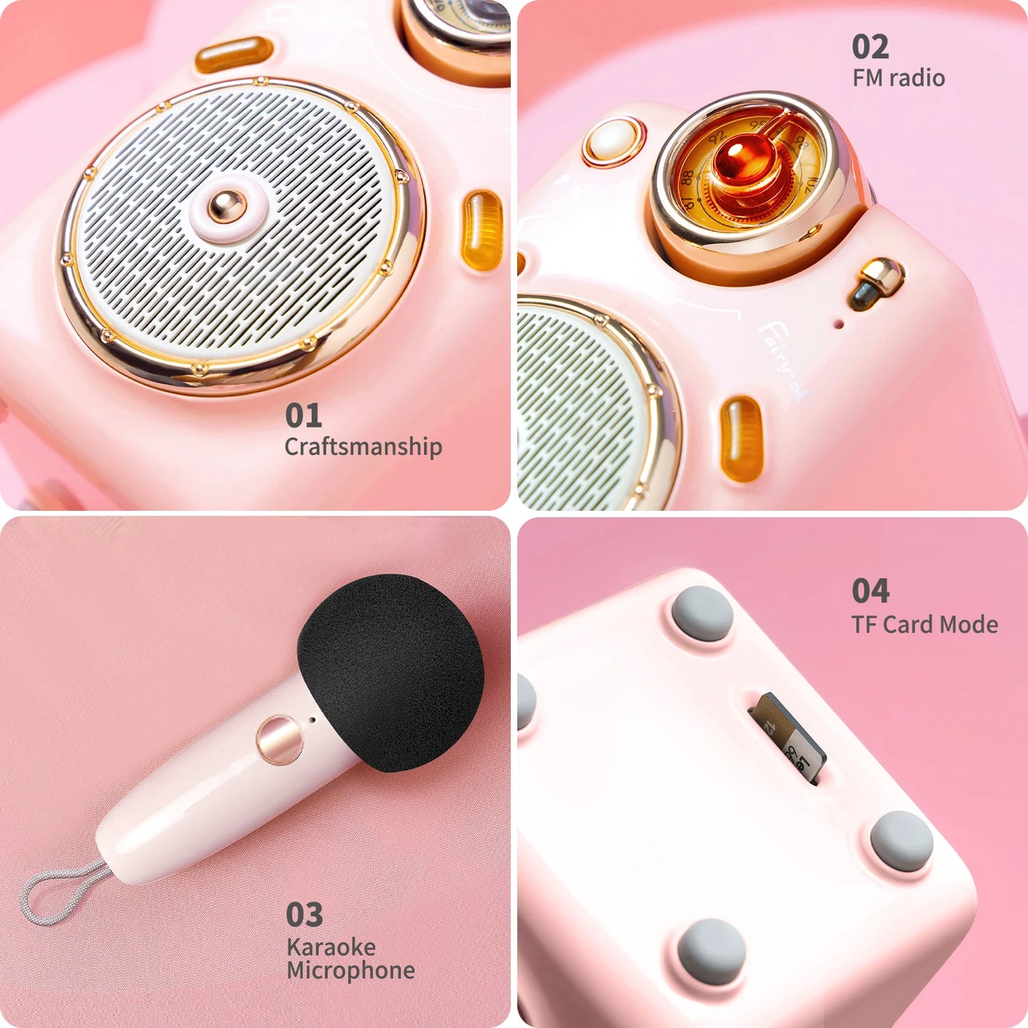 Divoom Fairy-OK Retro Mini Bluetooth Karaoke Speaker With Microphone