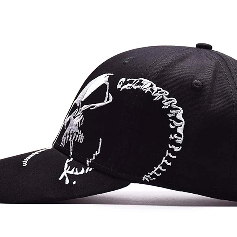 Unisex Skull Print Baseball Cap Adjustable Sunscreen Hat
