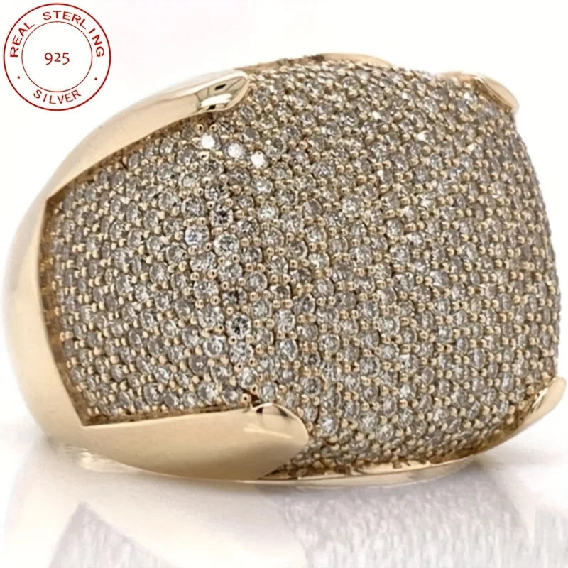 WPOOCC 925 Sterling Silver Iced Out Pinky Ring Zircon