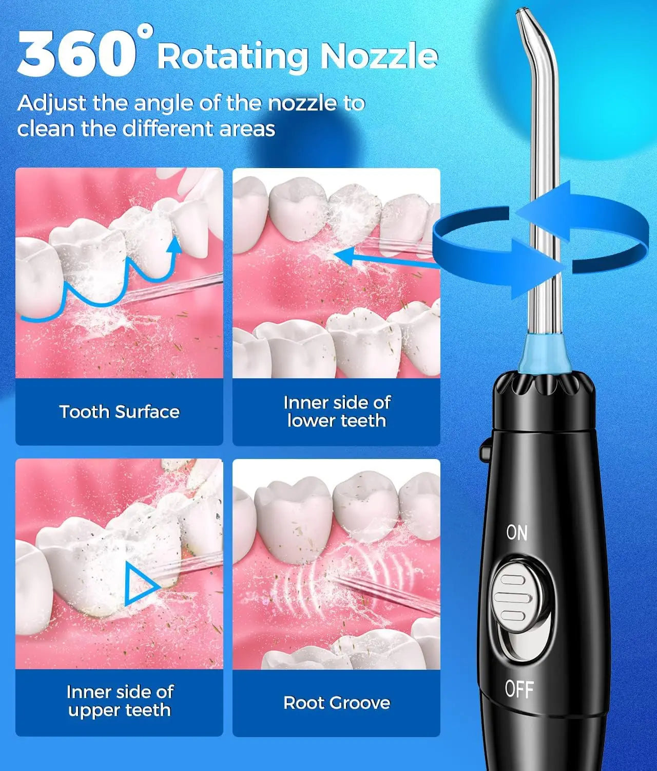 Electric Toothbrush And Water Flosser Combo With 7 Tips 10 Pressure Settings 5 Modes
