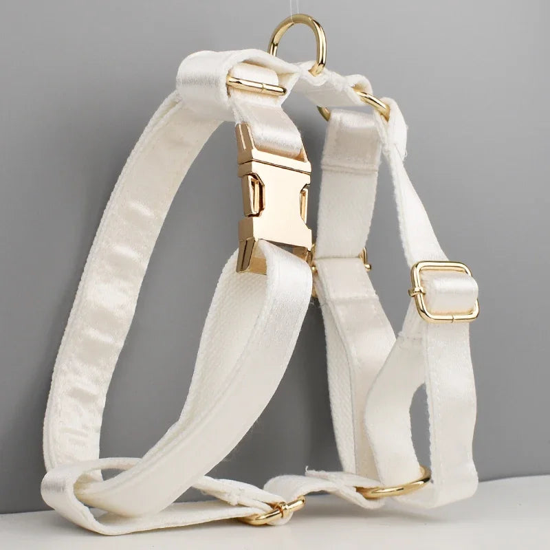 YTYINCN Custom Logo Polyester Dog Collar Leashes Harness Bow Set