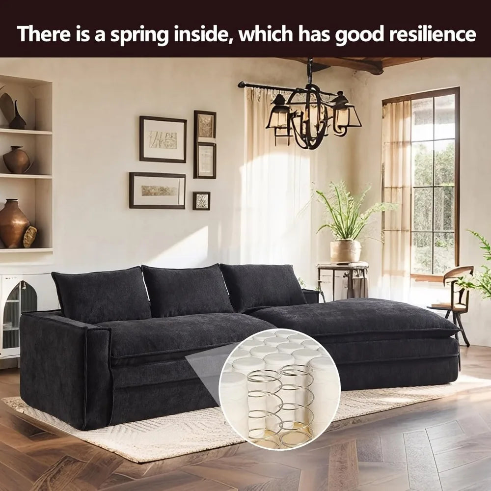Luxuriously Stuffed Polyurethane Cloud Sofa Sectional For Living Room Indulgence