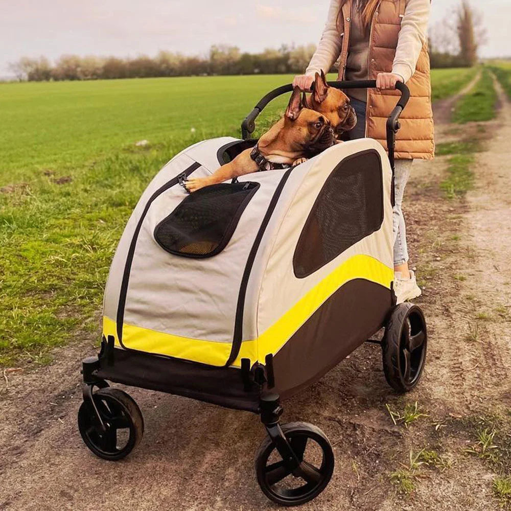Dog Stroller Pram 4 Wheel Foldable Travel Jogger Wagon
