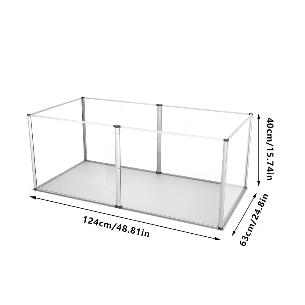 BORWARTH Acrylic Dog Playpen Cage Indoor Enclosure With Waterproof Pad