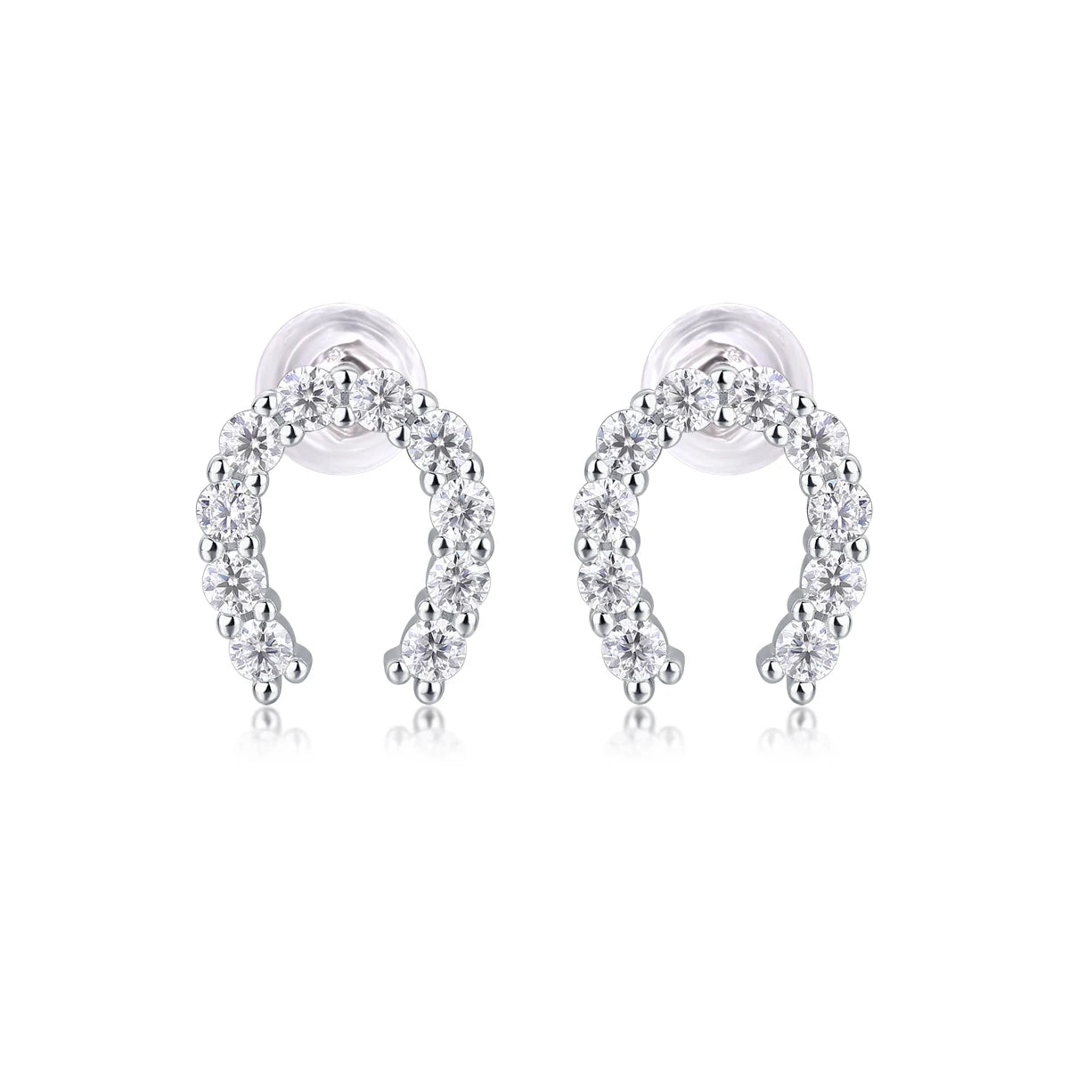 JIUZUAN Moissanite Hoop Earrings 925 Sterling Silver 18K Gold Plated