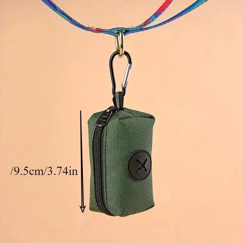 NONEDog Litter Canvas Dog Poop Bag Holder With Carabiner Clip