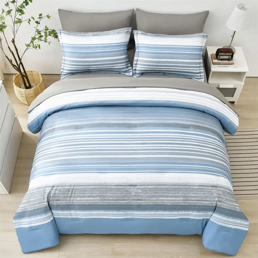 Bed In A Bag Stripe Comforter Set Patchwork Stripes
