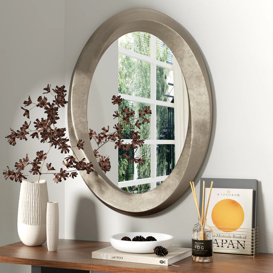 BORWART Baroque Oval Wall Mirror Extravagantly Ornate AntiqueBrass Beveled Frame