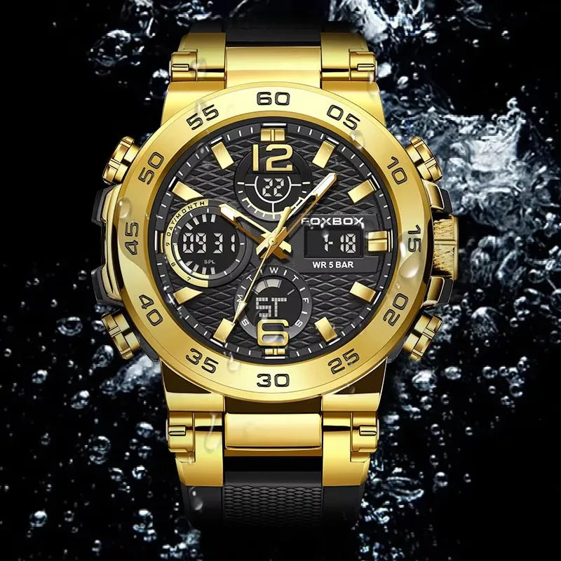 Foxbox Sports Analog Digital Quartz Watch With Silicone Strap
