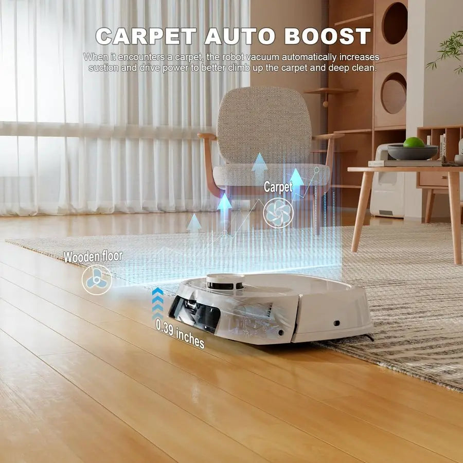 Robot Vacuum and Mop M1 Pro LiDAR Robotic Vacuums Cleaner for Home with Pet Hair, Carpet, Hardwood Floors, Auto Smart Mopping, S