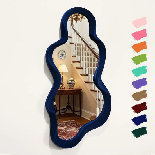 WhimsicalCloudWallMirrorForTeenBedroomDecorWithSoftFlockingFinishPremiumElegantArtisan