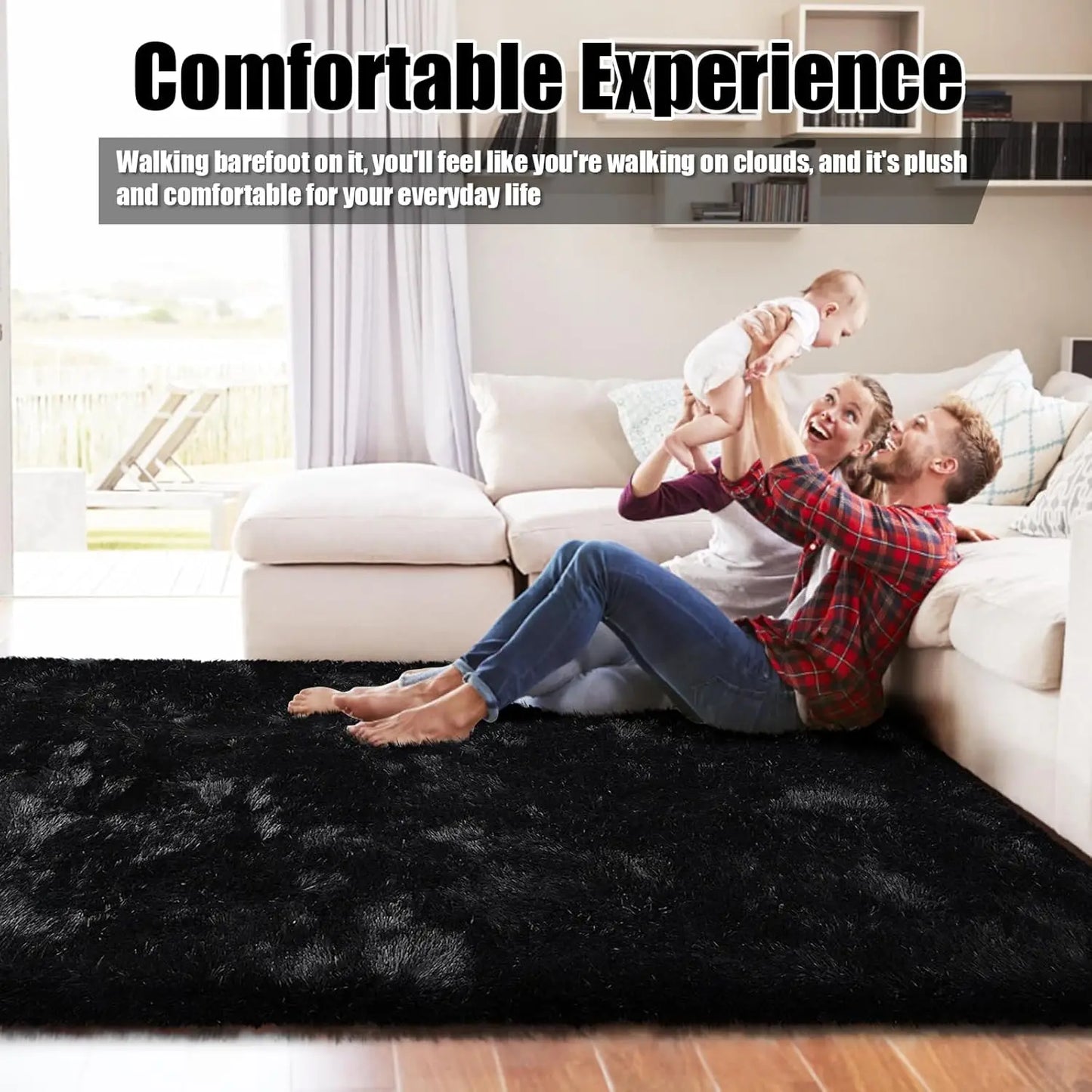 Fluffy Shag Area Rug Soft Plush Carpet For Living Room