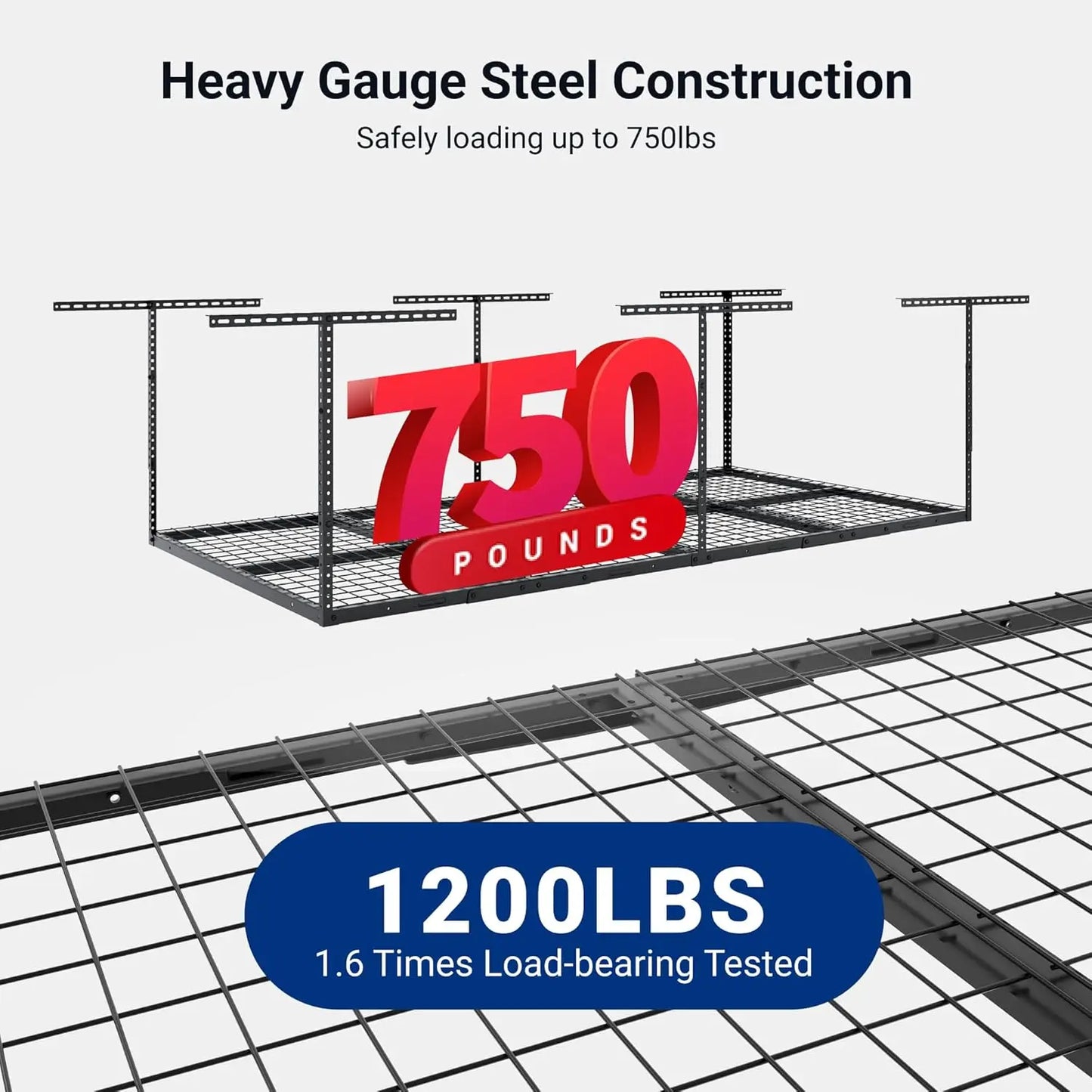 Overhead Garage Storage Rack Adjustable Organization System 750 Pounds