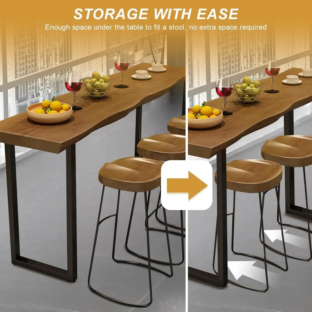 MKDK Bar Height Pub Table Rectangular High Top Dining